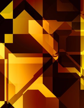 Renkli ve canlı geometrik şekiller katmanları var. Bir teknoloji planının dijital illüstrasyonu. Gelecekçi tasarım şablonu.