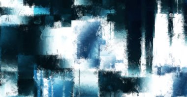 Modern sanat. Renkli çağdaş sanat eserleri. Renkli boya darbeleri. Soyut arkaplanda fırça darbeleri. Fırça boyası. Eşsiz duvar sanatı.