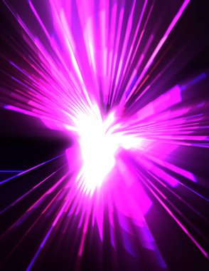 Fütürist mercek patlaması. Parlayan parçacıkları ve çizgileri olan ışık patlaması yıldızı. Güzel soyut ışın arkaplanı.