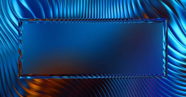 Soyut çerçeveli arkaplan. Renkli, canlı, dalgalı bir duvar kağıdı. Merkezi çerçeveli yaratıcı grafik 2d çizim. Dinamik şekilli modaya uygun sıvı örtüsü.