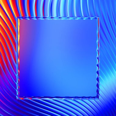 Soyut çerçeveli arkaplan. Renkli, canlı, dalgalı bir duvar kağıdı. Merkezi çerçeveli yaratıcı grafik 2d çizim. Dinamik şekilli modaya uygun sıvı örtüsü.