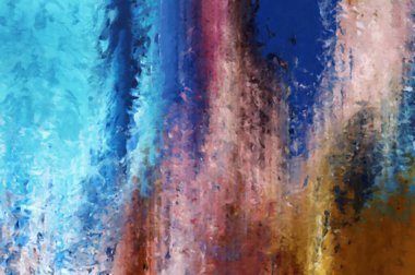 Modern sanat. Renkli çağdaş sanat eserleri. Renkli boya darbeleri. Soyut arkaplanda fırça darbeleri. Fırça boyası. Eşsiz duvar sanatı.