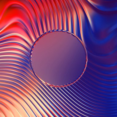 Soyut çerçeveli arkaplan. Renkli, canlı, dalgalı bir duvar kağıdı. Merkezi çerçeveli yaratıcı grafik 2d çizim. Dinamik şekilli modaya uygun sıvı örtüsü.