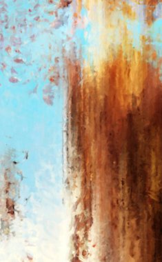 Modern sanat. Renkli çağdaş sanat eserleri. Renkli boya darbeleri. Soyut arkaplanda fırça darbeleri. Fırça boyası. Eşsiz duvar sanatı.