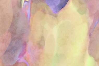 Alkol mürekkebini andıran rahatlatıcı fırça darbelerinin modern resmi. Poster, duvar sanatı, afiş, kart, kitap kapağı veya ambalaj için pastel renkli suluboya resim.