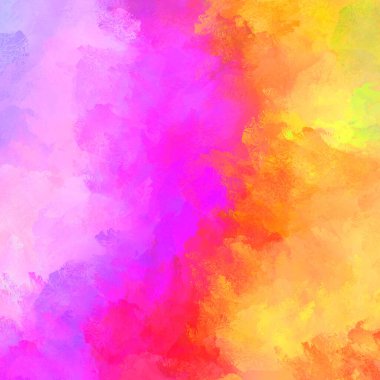 Canlı fırça darbeleriyle boyanmış. Renkli desenli resim. Fırçalanmış duvar kağıdını boya.