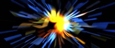 Işık parçacık izleri. Parlayan parçacıkları ve çizgileri olan ışık patlaması yıldızı. Güzel hareketli soyut ışın arkaplanı.