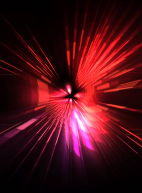 Fütürist mercek patlaması. Parlayan parçacıkları ve çizgileri olan ışık patlaması yıldızı. Güzel soyut ışın arkaplanı.