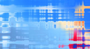 Soyut arkaplan. Yaşlanmış grunge dokusunda geometrik elementler. Farklı renk desenli grafiksel illüstrasyon.