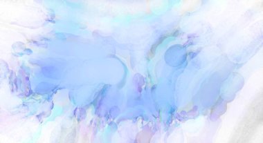 Pastel renklerde suluboya resim. Poster, duvar sanatı, afiş, kart, kitap kapağı ya da ambalaj için rahatlatıcı kompozisyonun yumuşak renkli çizimi. Modern fırça darbeleri resim.