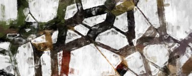 Soyut arkaplanda pürüzlü fırça darbeleri. Fırça boyası. Renkli boya darbeleri. Eşsiz duvar sanatı. Tuvaldeki modern sanat. Renkli çağdaş sanat eserleri. 