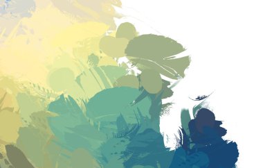 Duvar sanatı Eşsiz ve yaratıcı illüstrasyon. Fırça darbesi ile boyanmış. Renkli fırça darbelerinin soyut arkaplanı. Fırçalanmış canlı duvar kâğıdı. Boyalı sanatsal yaratım.