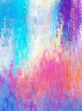 Modern sanat. Renkli çağdaş sanat eserleri. Renkli boya darbeleri. Soyut arkaplanda fırça darbeleri. Fırça boyası. Eşsiz duvar sanatı.