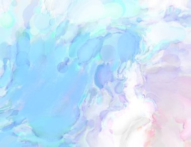 Yumuşak suluboya duvar kağıdı. Hafifçe fırçalanmış renkleri olan sanatsal bir resim. Pastel renkler arkaplana dokunmuş. Soyut duvar sanatı..