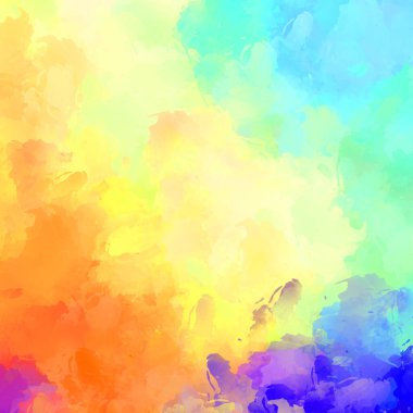 Canlı fırça darbeleriyle boyanmış. Renkli desenli resim. Fırçalanmış duvar kağıdını boya.