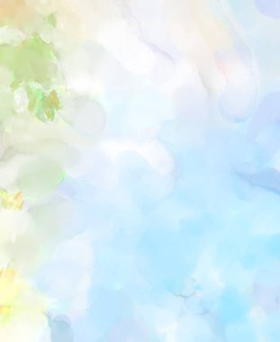 Yumuşak suluboya duvar kağıdı. Hafifçe fırçalanmış renkleri olan sanatsal bir resim. Pastel renkler arkaplana dokunmuş. Soyut duvar sanatı..