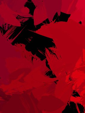 Vahşi fırça darbeleriyle yaratıcı soyut resim. Artistik fırça darbeleriyle donatılmış. Renkli ve canlı bir tasvir. Boyalı sanat.