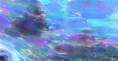 Çağdaş sanat. El yapımı resim. Modern sanat eserleri. Yüzeyde suluboya fırça darbeleriyle resim yapmak. 2D çizim. Sanatsal arkaplan resmi. Tablo üzerinde soyut resim. Renkli doku.