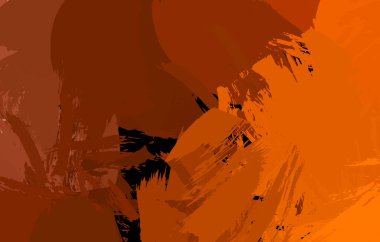 Vahşi fırça darbeleriyle yaratıcı soyut resim. Artistik fırça darbeleriyle donatılmış. Renkli ve canlı bir tasvir. Boyalı sanat.