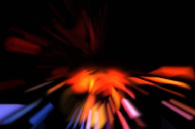 Işık parçacık izleri. Parlayan parçacıkları ve çizgileri olan ışık patlaması yıldızı. Güzel hareketli soyut ışın arkaplanı.