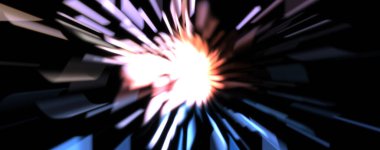 Işık parçacık izleri. Parlayan parçacıkları ve çizgileri olan ışık patlaması yıldızı. Güzel hareketli soyut ışın arkaplanı.