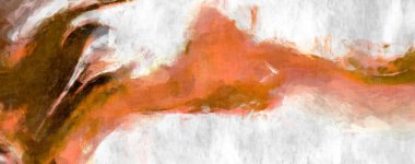 Soyut arkaplanda pürüzlü fırça darbeleri. Fırça boyası. Renkli boya darbeleri. Eşsiz duvar sanatı. Tuvaldeki modern sanat. Renkli çağdaş sanat eserleri. 