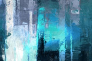 Soyut arkaplanda pürüzlü fırça darbeleri. Fırça boyası. Renkli boya darbeleri. Eşsiz duvar sanatı. Tuvaldeki modern sanat. Renkli çağdaş sanat eserleri. 