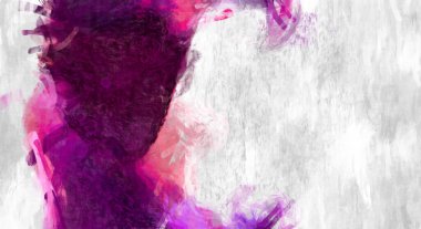 Soyut arkaplanda pürüzlü fırça darbeleri. Fırça boyası. Renkli boya darbeleri. Eşsiz duvar sanatı. Tuvaldeki modern sanat. Renkli çağdaş sanat eserleri. 