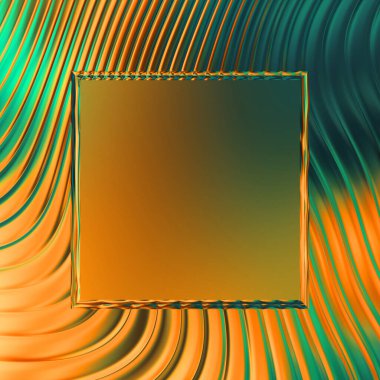 Soyut çerçeveli arkaplan. Renkli, canlı, dalgalı bir duvar kağıdı. Merkezi çerçeveli yaratıcı grafik 2d çizim. Dinamik şekilli modaya uygun sıvı örtüsü.