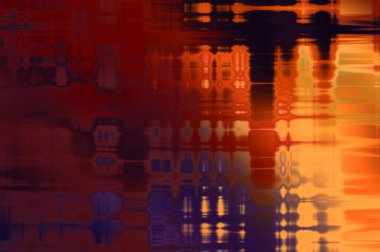 Soyut arkaplan. Yaşlanmış grunge dokusunda geometrik elementler. Farklı renk desenli grafiksel illüstrasyon.