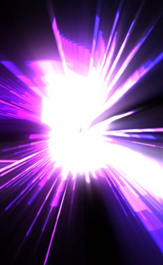 Fütürist mercek patlaması. Parlayan parçacıkları ve çizgileri olan ışık patlaması yıldızı. Güzel soyut ışın arkaplanı.