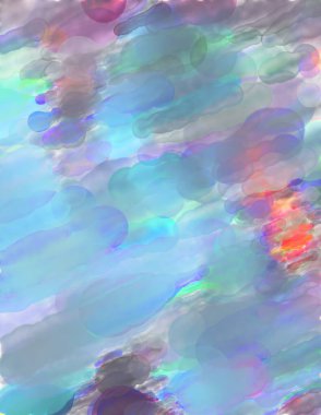 Çağdaş sanat. El yapımı resim. Modern sanat eserleri. Yüzeyde suluboya fırça darbeleriyle resim yapmak. 2D çizim. Sanatsal arkaplan resmi. Tablo üzerinde soyut resim. Renkli doku.