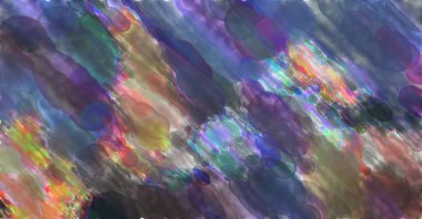 Çağdaş sanat. El yapımı resim. Modern sanat eserleri. Yüzeyde suluboya fırça darbeleriyle resim yapmak. 2D çizim. Sanatsal arkaplan resmi. Tablo üzerinde soyut resim. Renkli doku.