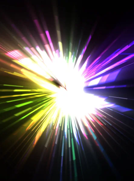 Futuristic Lens Flare Light Explosion Star Glowing Particles Lines Beautiful — Stock Photo, Image