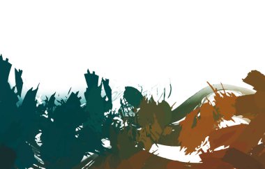 Taranmış Boyalı Soyut Arkaplan. Vahşi kaotik fırça darbeleri. Boya darbeleri. 2D İllüstrasyon. Fırça darbeli resim. 