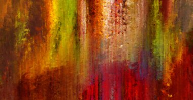 Modern sanat. Renkli çağdaş sanat eserleri. Renkli boya darbeleri. Soyut arkaplanda fırça darbeleri. Fırça boyası. Eşsiz duvar sanatı.