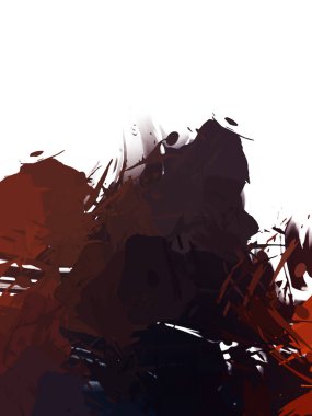 Taranmış Boyalı Soyut Arkaplan. Vahşi kaotik fırça darbeleri. Boya darbeleri. 2D İllüstrasyon. Fırça darbeli resim. 