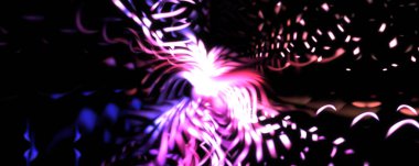 Işık parçacık izleri. Parlayan parçacıkları ve çizgileri olan ışık patlaması yıldızı. Güzel hareketli soyut ışın arkaplanı.