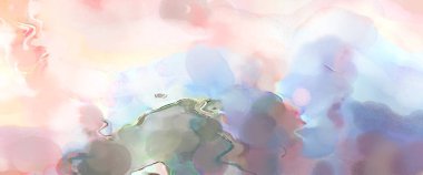 Suluboya fırça darbeleri. Modern sanat. Soyut doku. 2D çizim. Yüzeyde etkileyici el yapımı suluboya. Renkli bir fon. Çok renkli arkaplan. Çağdaş duvar sanatı. 