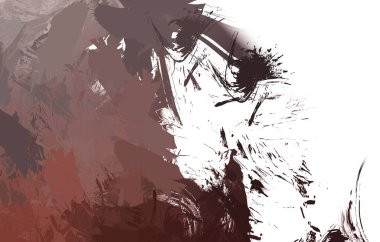 Duvar sanatı Eşsiz ve yaratıcı illüstrasyon. Fırça darbesi ile boyanmış. Renkli fırça darbelerinin soyut arkaplanı. Fırçalanmış canlı duvar kâğıdı. Boyalı sanatsal yaratım.