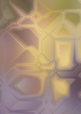 Renkli ve canlı geometrik şekiller katmanları var. Bir teknoloji planının dijital illüstrasyonu. Gelecekçi tasarım şablonu.