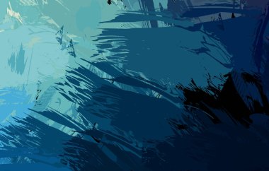 Vahşi fırça darbeleriyle yaratıcı soyut resim. Artistik fırça darbeleriyle donatılmış. Renkli ve canlı bir tasvir. Boyalı sanat.