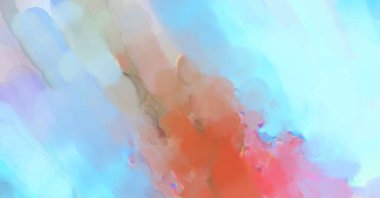 Yumuşak suluboya duvar kağıdı. Hafifçe fırçalanmış renkleri olan sanatsal bir resim. Pastel renkler arkaplana dokunmuş. Soyut duvar sanatı..