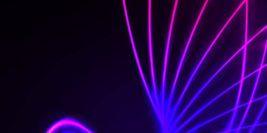 Işık dalgalarının neon renkli soyut tasarımı. Dijital arka plan ve neon ışığı parlama efekti. Parlak ışınlar duvar kağıdı.