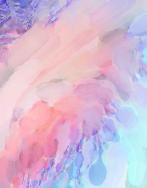 2D çizim. Sanatsal arkaplan resmi. Tablo üzerinde soyut resim. Çağdaş sanat. El yapımı resim. Renkli doku. Modern sanat eserleri. Yüzeyde suluboya fırça darbeleriyle boyama.