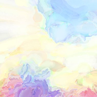 El yapımı sürreal soyut desenli suluboya. Modern sanatsal resim. 2D çizim. Arkaplan boyası karışımı. Yaratıcı duvar sanatı. Çağdaş sanat.