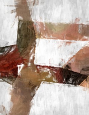 Soyut arkaplanda pürüzlü fırça darbeleri. Fırça boyası. Renkli boya darbeleri. Eşsiz duvar sanatı. Tuvaldeki modern sanat. Renkli çağdaş sanat eserleri. 