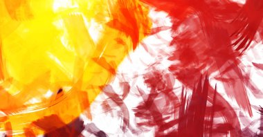 Sanatsal soyut arkaplan. Doku boyalı duvar kağıdı. Boya darbeleriyle yaratıcı bir illüstrasyon. Fırça desenli resim.