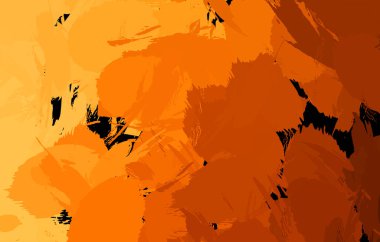 Vahşi fırça darbeleriyle yaratıcı soyut resim. Artistik fırça darbeleriyle donatılmış. Renkli ve canlı bir tasvir. Boyalı sanat.