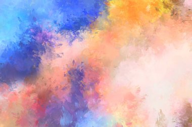 Sanatsal soyut arkaplan. Doku boyalı duvar kağıdı. Boya darbeleriyle yaratıcı bir illüstrasyon. Fırça desenli resim.